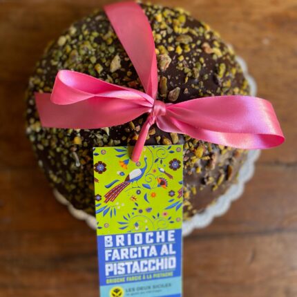 Brioche à la pistache Fourrée de crème de pistache, chocolat noir